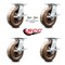 Service Caster 8 Inch High Temp Phenolic Caster Set with Roller Bearing 4 Brake 2 Swivel Lock SCC-35S820-PHRHT-SLB-BSL-2-SLB-2 - alternate 4